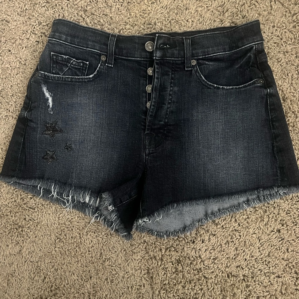 7 For All Mankind Dark Wash Jean Shorts